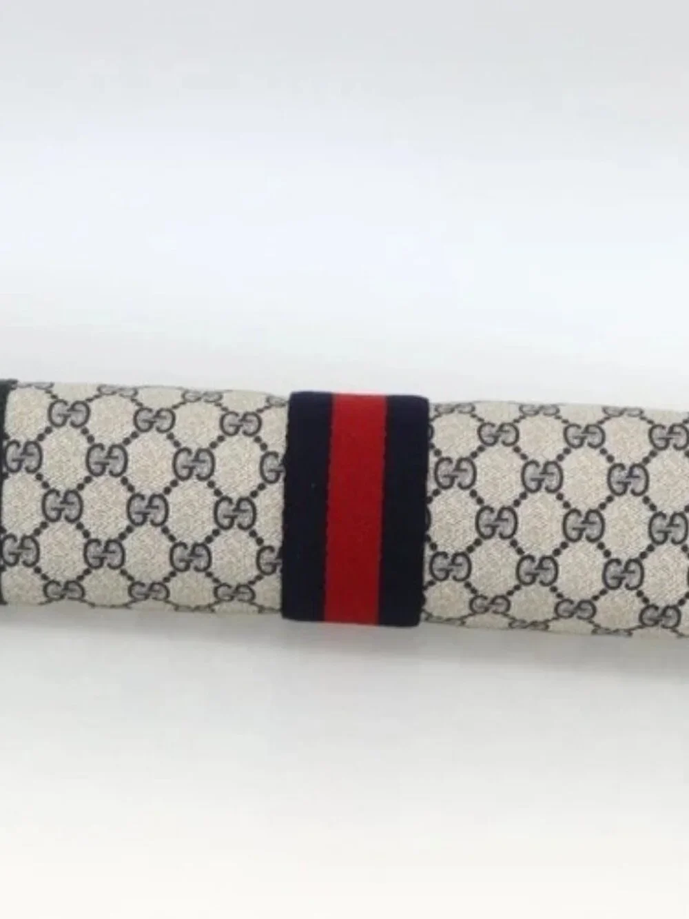 GUCCI GG Supreme Sherry Line Clutch Bag PVC Navy Red 89 01 002 Auth ka3487